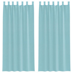Berkfield Durable Voile Curtains With Loops 2 Pcs Turquoise 140X225 Cm