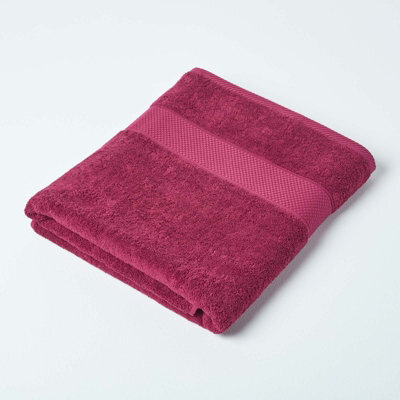 Homescapes Turkish Cotton Bath Sheet, Burgundy