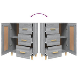 Berkfield Classic Sideboard Grey Sonoma 69.5X34X90 Cm Engineered Wood - thumbnail 9