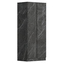 Zita Grey Marble Effect 2 Door Plain Wardrobe - Bedroom Storage, (L) 50Cm X (W) 76Cm X (H) 180Cm, Stylish And Spacious - thumbnail 5