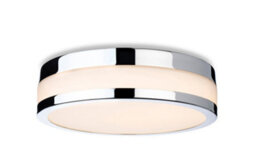 Luminosa Lighting Luminosa Marnie 220Cm Led Flush Ceiling Fitting Chrome With Opal White Glass Ip44