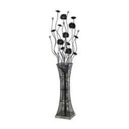 Luminosa Lighting Luminosa (Dh) Majella Floor Lamp 7 Light G4 Polished Chrome/black/crystal, Not Led/cfl Compatible