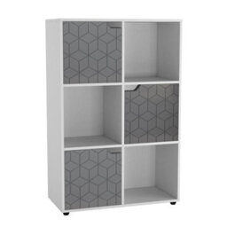 Urbn-Living 6-Cube Shelving Unit With Geo Doors - thumbnail 2