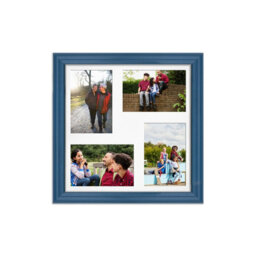 AK Frames 12X12 Navy Blue Classic Multi Photo Frame With White Mount - Holds 4 Apertures (4X) 6X4 Photos - thumbnail 1