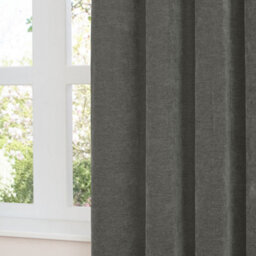 furn. Furn Soft Chenille Blackout Pencil Pleat Curtain Pair, Charcoal, (W) 168 X (D) 137Cm - thumbnail 4