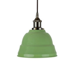 Mint Green Lincoln Painted Dome Pendant Light With Black Nickel Lamp Holder And Black Round Cable - Se Home - thumbnail 1