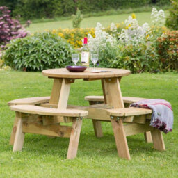 4 Seater Katie Round Picnic Table By Zest Outdoor Living - thumbnail 1