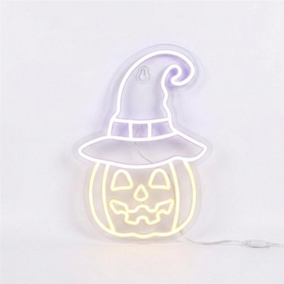 Pegdev Usb Powered Pumpkin Neon Silhouette Light Wall Decoration - image 1