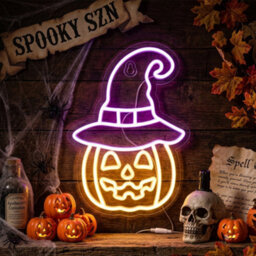 Pegdev Usb Powered Pumpkin Neon Silhouette Light Wall Decoration - thumbnail 2