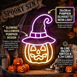 Pegdev Usb Powered Pumpkin Neon Silhouette Light Wall Decoration - thumbnail 3
