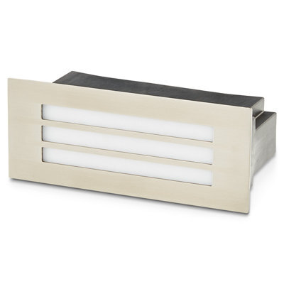 GoodHome Browning Matt Stainless Steel Mains-Powered Neutral White Led Rectangular Deck Light - image 1