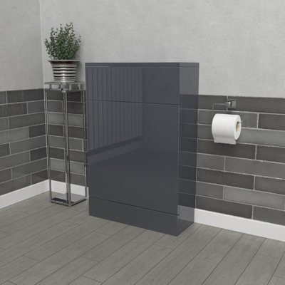 Nes Home Anthracite 500mm Freestanding Back To Wall Wc Unit Bathroom - image 1
