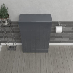 Nes Home Anthracite 500mm Freestanding Back To Wall Wc Unit Bathroom - thumbnail 3