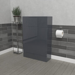 Nes Home Anthracite 500mm Freestanding Back To Wall Wc Unit Bathroom