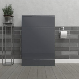 Nes Home Anthracite 500mm Freestanding Back To Wall Wc Unit Bathroom - thumbnail 2