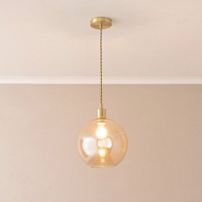 Valuelights Shaw Brushed Gold Adjustable Single Pendant Ceiling Light - image 1