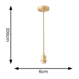 Valuelights Shaw Brushed Gold Adjustable Single Pendant Ceiling Light - thumbnail 3
