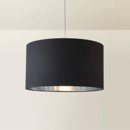 Valuelights Reni Black & Silver Inner Drum Ceiling Lamp Shade And Bulb (D)45Cm - thumbnail 6