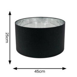 Valuelights Reni Black & Silver Inner Drum Ceiling Lamp Shade And Bulb (D)45Cm - thumbnail 8