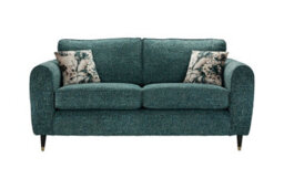 Stratus Interiors Valencia Mid-Century Fabric Sofa In Odyssey Amazonite Teal With Rolled Arms And Wooden Legs - Armchair - thumbnail 6