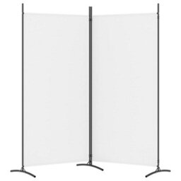 Berkfield 2-Panel Room Divider White 175X180 Cm Fabric - thumbnail 5