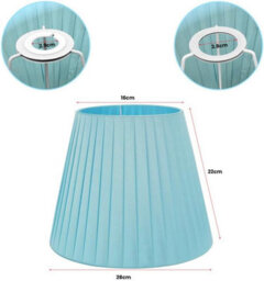 22Cm Light Blue Fabric Coolie Lampshade With A60 Led Bulb Included Pendant, Ceiling & Table Lamp Shade - thumbnail 3