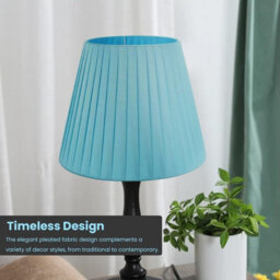 22Cm Light Blue Fabric Coolie Lampshade With A60 Led Bulb Included Pendant, Ceiling & Table Lamp Shade - thumbnail 6