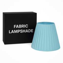 22Cm Light Blue Fabric Coolie Lampshade With A60 Led Bulb Included Pendant, Ceiling & Table Lamp Shade