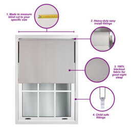 Furnished Made To Measure Blackout Roller Blinds With Metal Fittings - Red Blind For Home And Office (W)180Cm (L)165Cm - thumbnail 8
