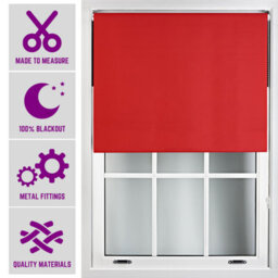 Furnished Made To Measure Blackout Roller Blinds With Metal Fittings - Red Blind For Home And Office (W)180Cm (L)165Cm - thumbnail 1