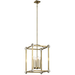 Luminosa Lighting Elstead Cayden 4 Light Large Pendant Natural Brass