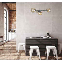 Luminosa Lighting Luminosa Kaliope Multi Arm Pendant Ceiling Light Black Amber Glass Shade 4X E27 - thumbnail 2
