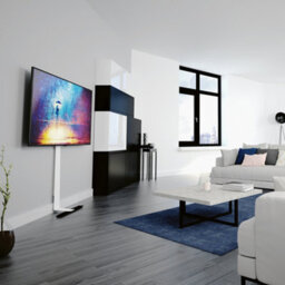 "Avf Against The Wall Standing Tv Mount, For Tvs Up To 80"" - White & Black" - thumbnail 2