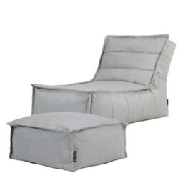 icon Dolce Indoor Outdoor Bean Bag Lounger And Footstool Grey Patio Chairs - thumbnail 1