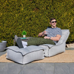 icon Dolce Indoor Outdoor Bean Bag Lounger And Footstool Grey Patio Chairs - thumbnail 2