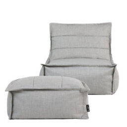 icon Dolce Indoor Outdoor Bean Bag Lounger And Footstool Grey Patio Chairs - thumbnail 3