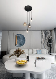 Emibig Lighting Emibig Cosmo Pendant Lamp  4 X E14 Black With Transparent, Graphite And Amber Shade - thumbnail 3
