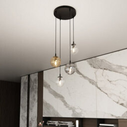 Emibig Lighting Emibig Cosmo Pendant Lamp  4 X E14 Black With Transparent, Graphite And Amber Shade - thumbnail 6