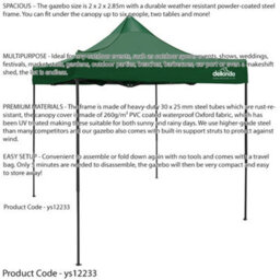 Loops Durable 2X2M Pop-Up Gazebo With Waterproof Side Walls - Perfect For Outdoor Events - thumbnail 3