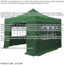 Loops Durable 2X2M Pop-Up Gazebo With Waterproof Side Walls - Perfect For Outdoor Events - thumbnail 2