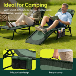 Keplin Colour Block Version Of Foldable 600D Oxford Fabric Sun Lounger, 70X56X15Cm, 110Kg, Green - thumbnail 8