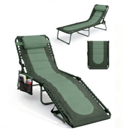 Keplin Colour Block Version Of Foldable 600D Oxford Fabric Sun Lounger, 70X56X15Cm, 110Kg, Green - thumbnail 1