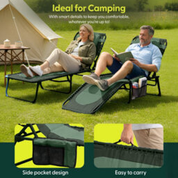 Keplin Colour Block Version Of Foldable 600D Oxford Fabric Sun Lounger, 70X56X15Cm, 110Kg, Green - thumbnail 7