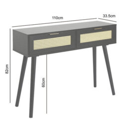 Craven - Console Table With Cane Front - Black - thumbnail 9