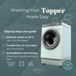 MHG Living Hotel-Quality Mattress Topper - Quilted 650Gsm Ultra Soft Microfibre, 5Cm Thick, Hypoallergenic & Breathable (Single) - thumbnail 6