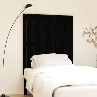 Berkfield Wall Headboard Black 95.5X3X110 Cm Solid Wood Pine - image 1