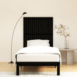 Berkfield Wall Headboard Black 95.5X3X110 Cm Solid Wood Pine - thumbnail 3