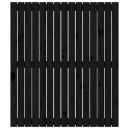 Berkfield Wall Headboard Black 95.5X3X110 Cm Solid Wood Pine - thumbnail 4