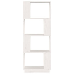 Berkfield Book Cabinet/room Divider White 51X25X132 Cm Solid Wood Pine - thumbnail 5