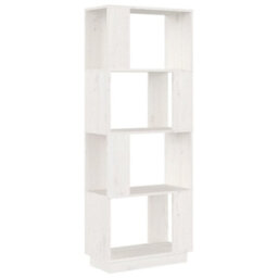 Berkfield Book Cabinet/room Divider White 51X25X132 Cm Solid Wood Pine - thumbnail 2